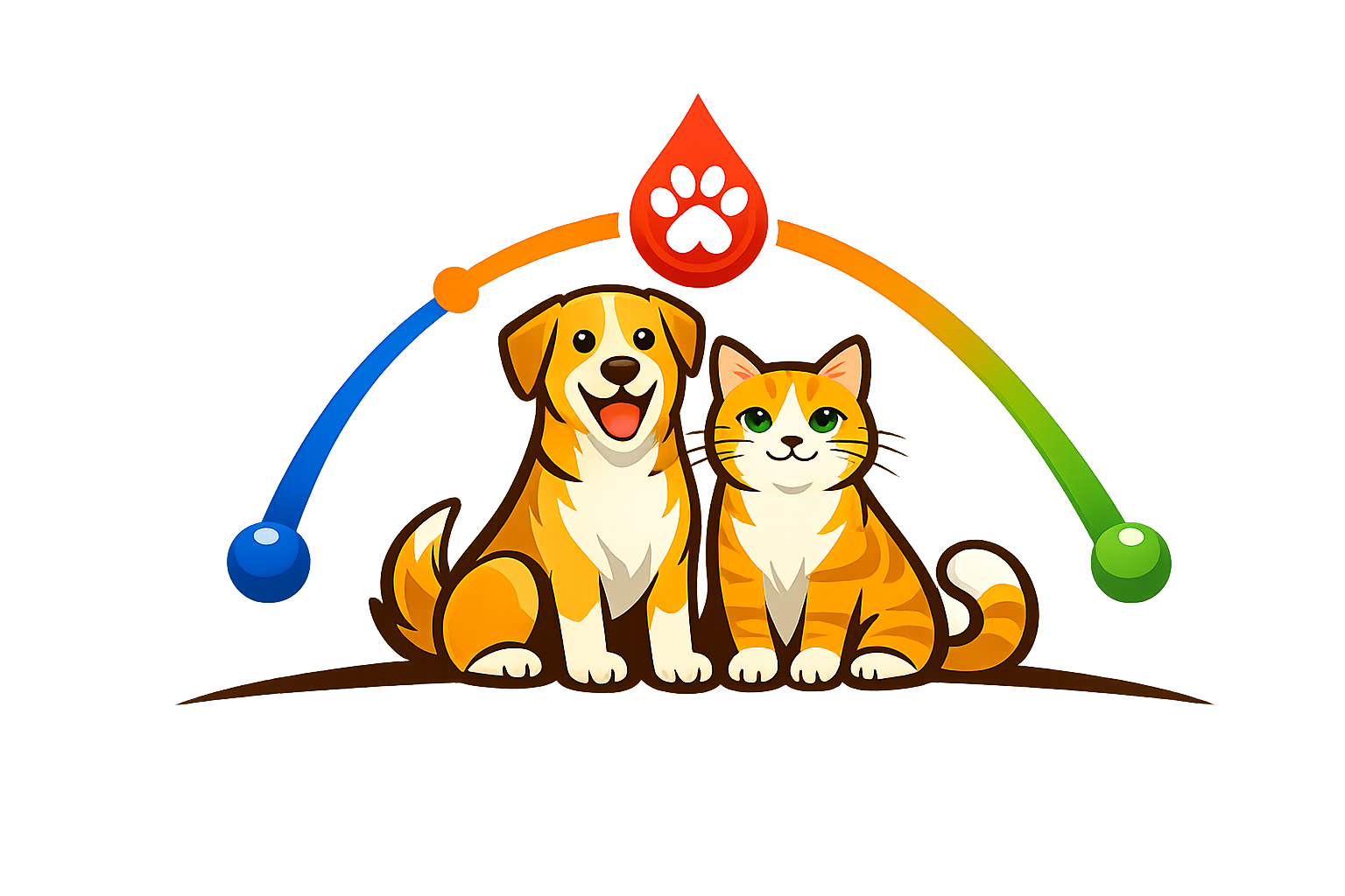 Cão e gato ligados por curva glicêmica